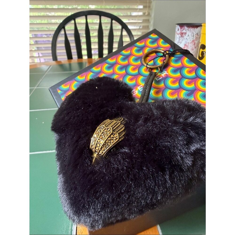 Kurt Geiger Black Heart Fur Charm